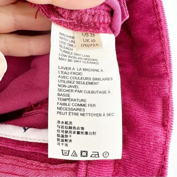 Pilcro Anthro High‎ Rise Skinny Pink Berry Velour Corduroy Pants - Picture 9 of 13